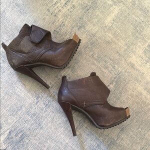 Pedro Garcia Leather High Heel Ankle Boots